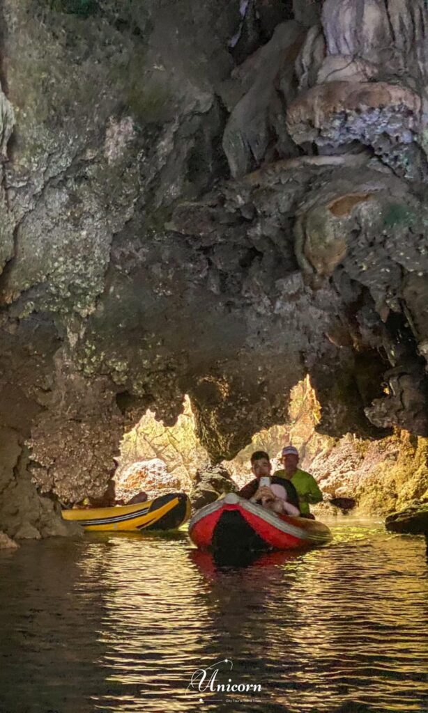 Canoeing into the caves