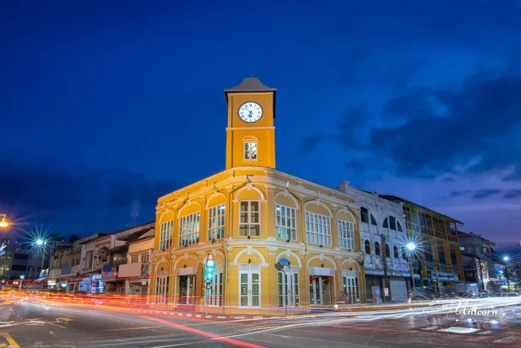 Complete Guide to Hiring a Private Driver in Phuket 5 Colorful Sino-Portuguese buildings in Phuket Old Town, highlighting the area’s unique historical architecture.